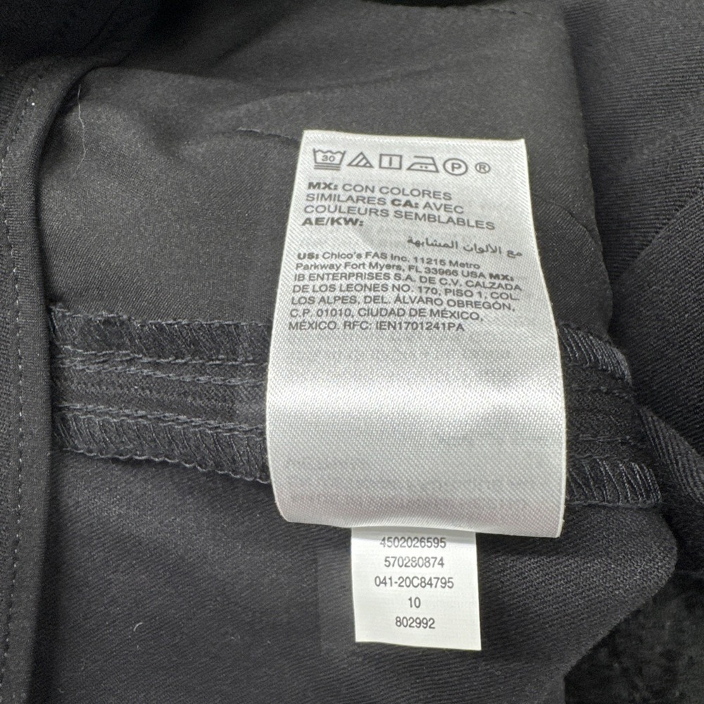 Chico's 4S Black Bi-Stretch Straight Leg Career‎ Pants Short NWT - Picture 12 of 13